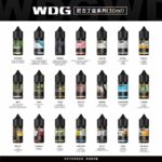 WDG美國原裝電子菸油，以優質原料與嚴謹工藝打造豐富口感，覆蓋鮮甜果味、清涼薄荷等多種熱門風味，煙霧濃郁飽滿，甜度適中不膩口，35mg濃度帶來溫和擊喉感，是全球蒸汽愛好者信賴的經典口糧之選。