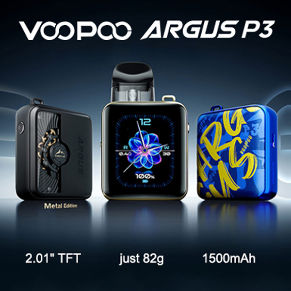 VOOPOO全新發布Argus P3新一代高端可填充煙油Pod主機，搭載2.01英寸高清觸摸屏，操作直觀流暢，參數調節一觸即可。內置1500mAh大電池支持快充，滿足長時間外出使用需求，同時支持MTL口吸與RDL半肺吸雙模式切換，兼容多種口感喜好，做工精細體積輕巧，是高端霧化玩家的優質選擇。